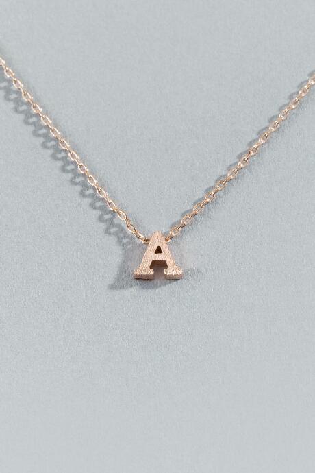Francesca Inchess A Initial Block Pendant - Rose/gold