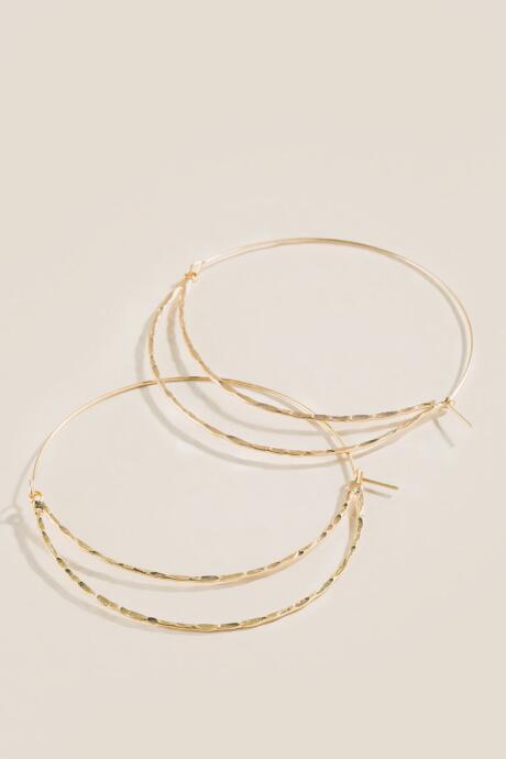 Francesca's Luna Hammered Crescent Hoops - Gold
