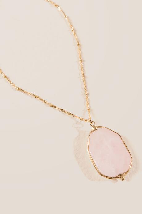 Francesca Inchess Naunet Rose Quartz Pendant - Pale Pink