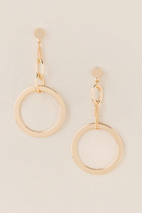 Francesca's Armana Circle Drop Earring - Gold