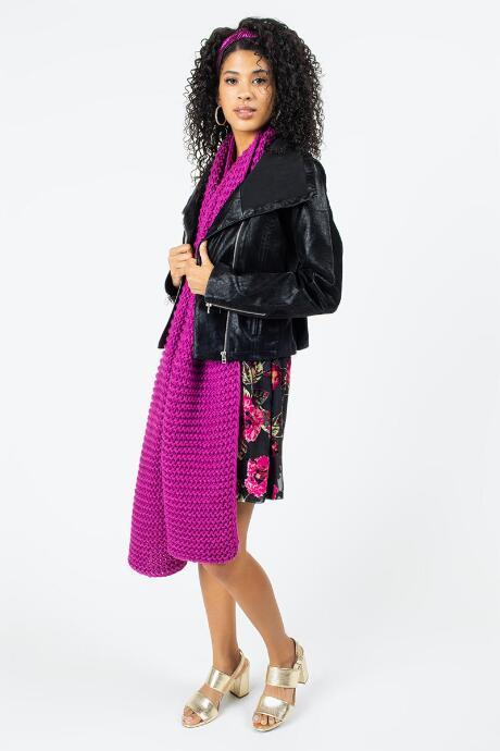 Francesca's June Wide Lapel Moto Jacket - Black