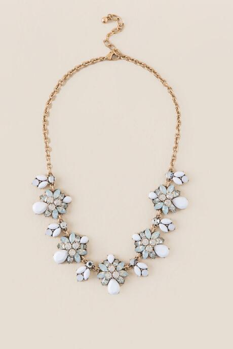 Francesca's Claudia Statement Necklace In White - White