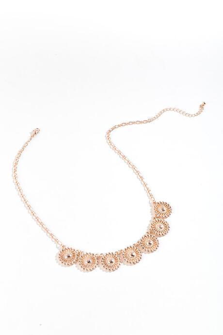Francesca's Brooklyn Filigree Circle Necklace - Rose/gold