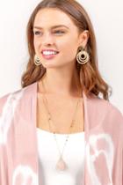 Francesca's Eva Semi-precious Pendant Necklace - Pale Pink