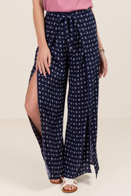 Blue Rain Elena Front Tie Wrap Pant - Navy