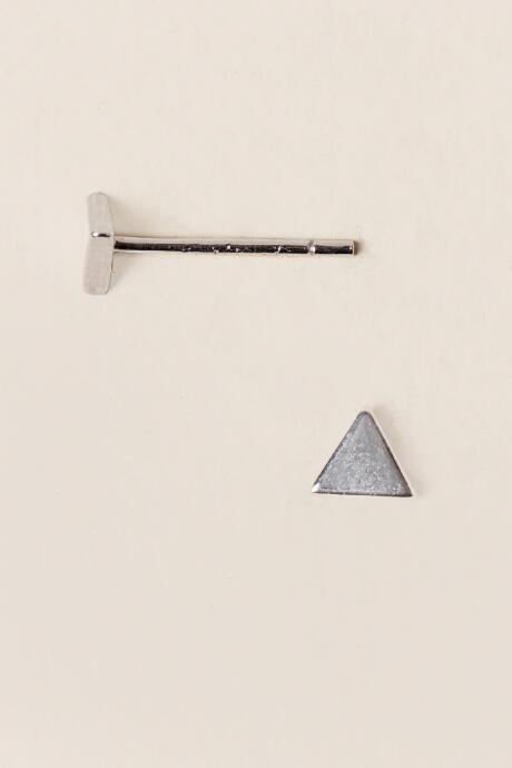 Francesca's Maddie Triangle Stud Earring - Silver