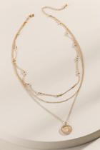 Francesca's Regina Charm Layered Necklace - Gold