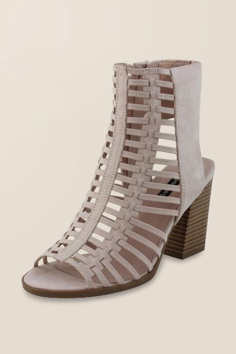 Francesca Inchess Annie Caged Block Heel - Blush