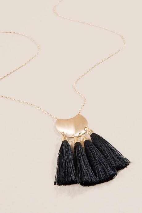 Francesca's Sydney Black Tassel Pendant - Black