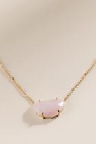 Francesca's Katherine Rose Quartz Delicate Pendant Necklace - Pale Pink