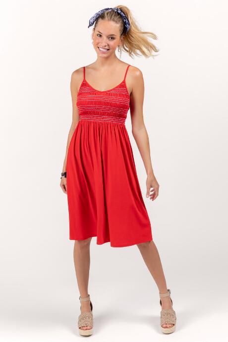 Francesca's Samora Smock Dress - Red