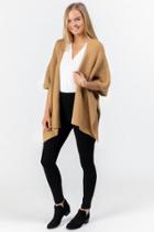 Francesca's Maxine Mix Stitch Poncho - Camel