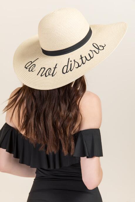 Francesca's Do Not Disturb Sun Hat - Natural