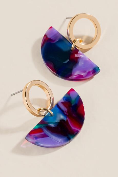 Francesca's Kierra Crescent Drop Earrings - Multi
