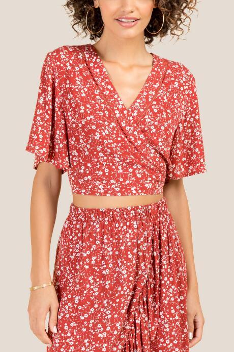 Francesca Inchess Mia Ditsy Floral Crop Top - Cinnamon