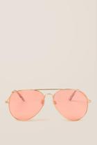 Francesca's Gweneth Tinted Aviator Sunglasses - Rose