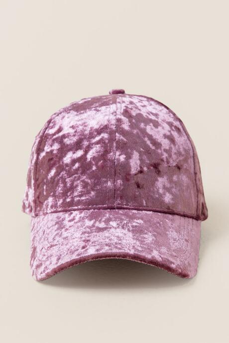Francesca's Meghan Crushed Velvet Baseball Cap - Mauve