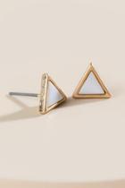 Francesca's Katrina Mother Of Pearl Triangle Studs - Pearl