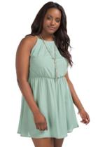 Plus Size Lush Elise Solid Dress - Olive