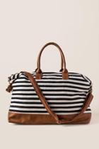 Francescas Sammy Striped Weekender Bag - Black/white