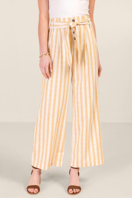 Francesca's Larissa Striped Palazzo Pants - Mustard