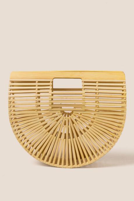 Francesca's Small Wooden Arc Clutch In Yellow - Yellow