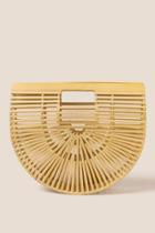 Francesca's Small Wooden Arc Clutch In Yellow - Yellow