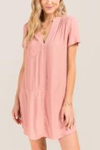 Francesca Inchess Jaya V-neck Shift Dress - Rose