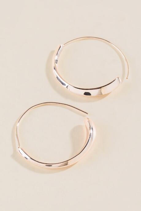 Francesca's Carter Wide Bottom Hoop - Rose/gold