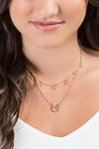 Francesca's Laura Double Layer Coin Necklace - Gold