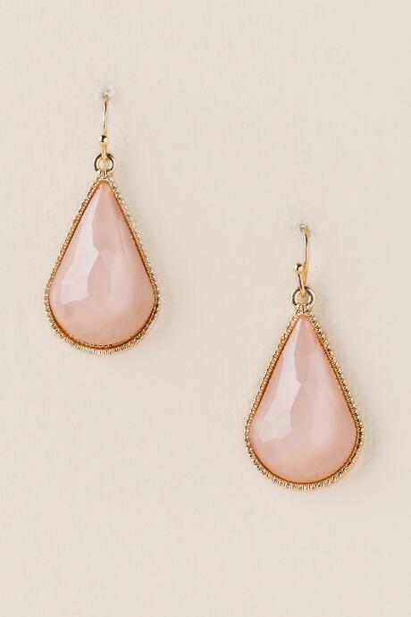 Francesca's Vanessa Teardrop Earring In Blush - Blush