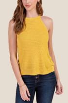 Francesca's Jayda High Neck Sweater Tank Top - Sunshine
