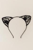 Francesca's Jasmine Lace Cat Ear Headband - Black