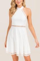 Francesca Inchess Magdalena Illusion Waist A-line Dress - Ivory