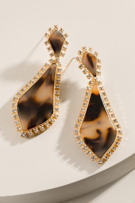 Francesca's Teylor Tort Earrings - Amber