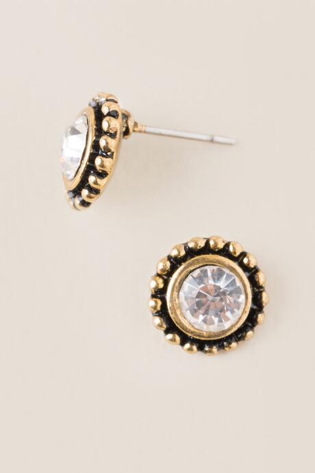 Francesca's Nova Glass Stone Stud Earring - Crystal
