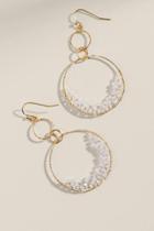 Francesca's Hadley Glass Beaded Circle Drop Earrings - White