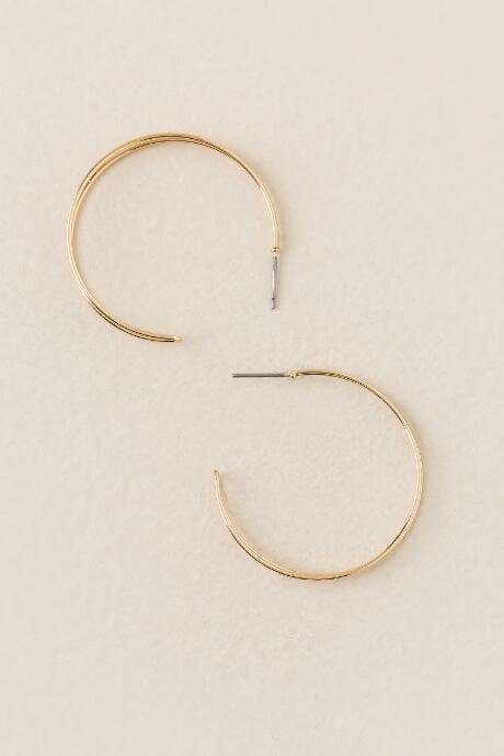 Francesca's Moon Wire Hoop Earring - Gold