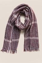 Francesca's Victoria Metallic Woven Scarf - Burgundy
