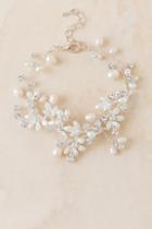 Francesca's Curated Collection Flower Pearl Bracelet - Ivory