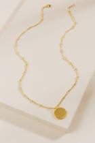Francesca's Amaya Brushed Circle Pendant Necklace - Gold