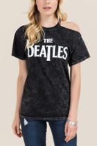 Francesca's The Beatles Cut Out Graphic Tee - Black