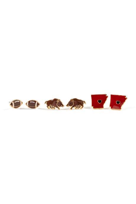 Francesca's University Of Arkansas Studs Set - Multi