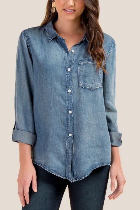 Francesca Inchess Liz Classic Collar Button Down - Dark