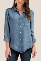 Francesca Inchess Liz Classic Collar Button Down - Dark