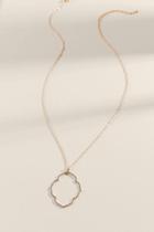 Francesca's Genna Morrocan Shape Pendant Necklace - Hematite