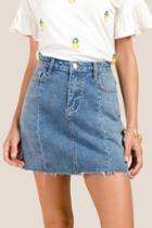 Francesca Inchess Sheridan Front Seem Shadow Jean Skirt - Medium Wash