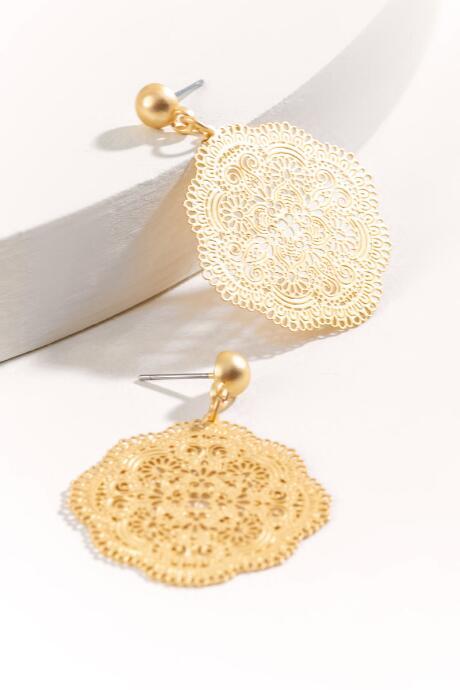 Francesca's Lucy Medallion Filigree Chandeliers - Gold