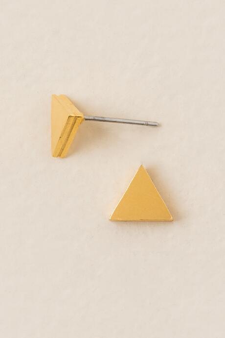 Francesca's Triangle Brushed Stud Earring - Gold
