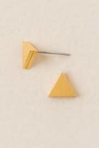 Francesca's Triangle Brushed Stud Earring - Gold